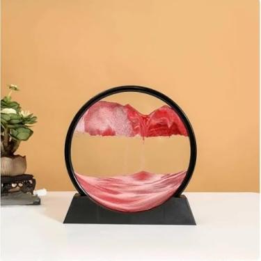 Imagem de Ampulheta Decorativa, Ampulheta Duna 3D Vidro Areia，Arte Decorativa + Temporizador，PráTico e Multifuncional(Vermelha,P)