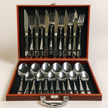 Imagem de Faqueiro 24 Peças Inox com Maleta Elegante e Design Premium