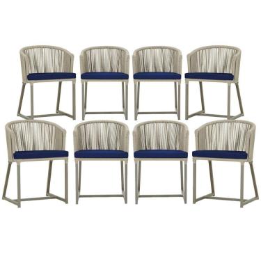 Imagem de 8 Cadeiras De Jantar área Noronha Fendi E10 Trama  Rami