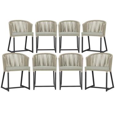 Imagem de 8 Cadeiras De Jantar área Noronha Preta E3 Trama Original Rami
