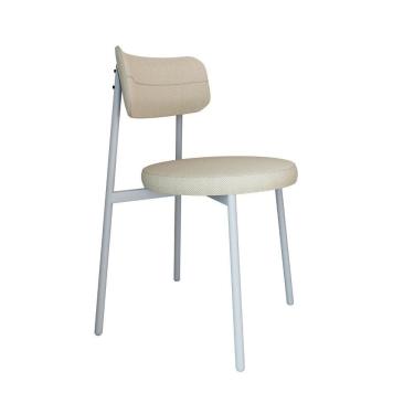 Imagem de Cadeira Kyta Fixa C-4 Pés 50 X 44,7 X 83,8 Cm Pés Brancos. Corriente Areia Corriente Areia