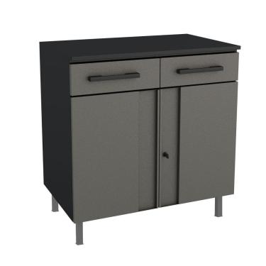 Imagem de Balcão Multiuso Aço Telasul Multibox 2gv Cinza/preto