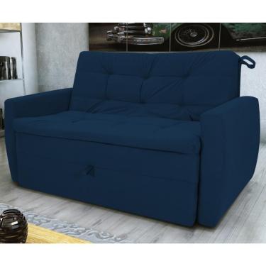 Imagem de Sofá Cama Para Sala De Estar Hiro Suede Azul