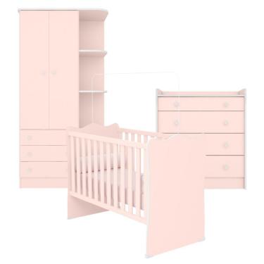 Imagem de Conjunto Completo Quarto Infantil Quebec Rosa Acetinado