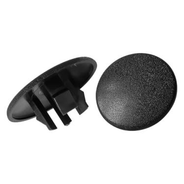 Imagem de Lyxheth 2 peças de tampa de apoio de braço, tampa da tampa do assento, assento traseiro esquerdo ou direito preto parafusos de acabamento de alça de descanso de braço compatíveis com Chevy Tahoe