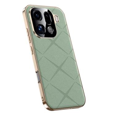 Imagem de FWYANZH Verde, X9Pro, capa à prova de choque para Oppo Find X9/X9pro, capa de couro fina com revestimento fino, proteção total para câmera, antiqueda, estilo comercial