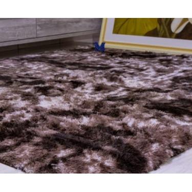 Imagem de Tapete PY 04Marrom Mesclado Peludo, Antiderrapante e Antialérgico, 150x50cm, Base em Látex, para Corredores e Áreas de Entrada, Pelúcia Sintética