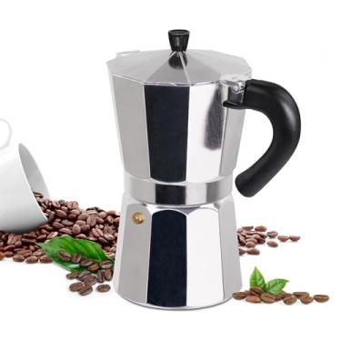 Imagem de Supvision Cafeteira italiana de alumínio com 6 xícaras de moka de 300 ml, cafeteira expresso, cafeteira mocha para fogão elétrico de cerâmica, cafeteira clássica Greca, portátil para facilitar a