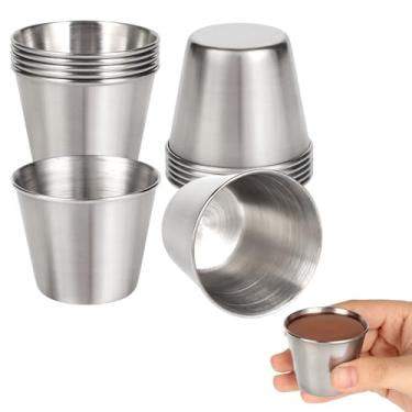 Imagem de EMUTOL Copos de shot de metal, 12 peças de copos de licor de aço inoxidável de 42,5 g, copos de café expresso, copos de uísque, copos de vinho, utensílios portáteis para bar, casa, restaurante e