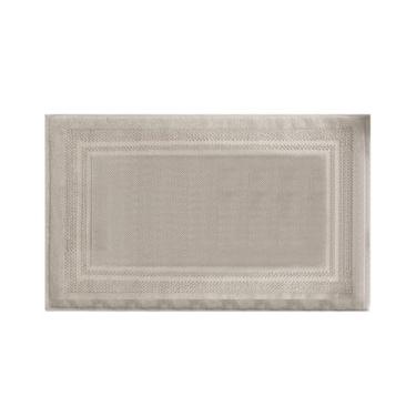 Imagem de Tapete de banho 100% algodão, antiderrapante, reversível, macio, absorvente e lavável à máquina, tapete de banheiro fofo para banheira, tapete de chuveiro macio e desgrenhado (cáqui)