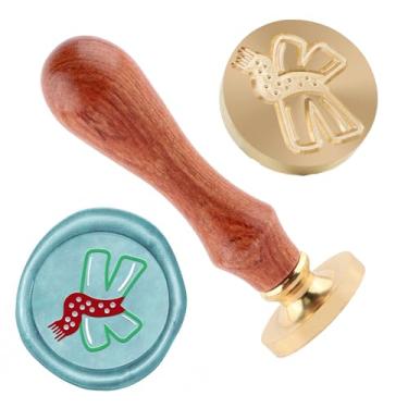 Imagem de Carimbo de lacre de cera de Natal carimbo de latão e uma alça de madeira carimbos cabeça para cartões de natal convites de festa carta envelope cartões de felicitações presentes