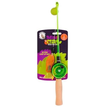 Imagem de Mad Cat Go Fish Light Up Wand Teaser Brinquedo para gatos com erva-dos-gatos e Silvervine Pacote com 1 | Varinha de pesca interativa com iluminação para perseguir, pular e se exercitar