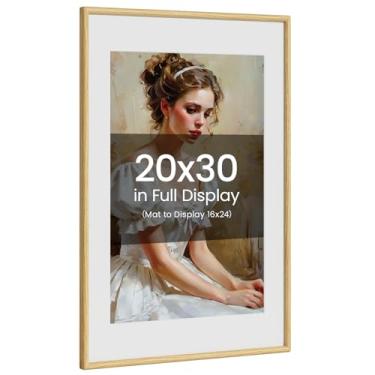 Imagem de Porta-retrato 50 x 76 cm, madeira de carvalho natural da Califórnia-EUA com vidro temperado real, moldura feita à mão, 50 x 76 cm, fosca, para casamento, 40 x 61 cm, imagem de família, exibição de