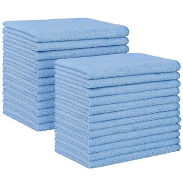 Imagem de HOMEXCEL Pano de limpeza de microfibra azul, pacote com 24 panos de limpeza absorventes, sem fiapos, toalhas de limpeza sem riscos para carro, cozinha, casa, 30 x 28 cm