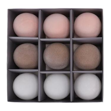 Imagem de SUNGOOYUE Enfeites de Bola de Veludo 9 Peças Decorações de árvore de Natal Flocadas Inquebráveis ​​8 Cm Bolas Penduradas para Festa Em Casa Decoração de Feriado