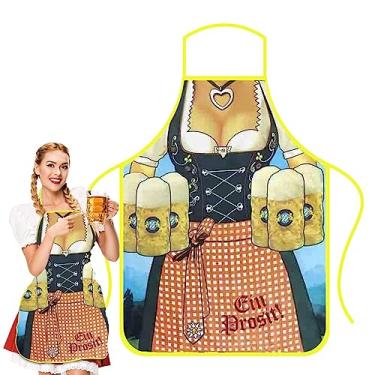 Imagem de avental alemão do festival da cerveja - Cozinha Bávara Cozinhar Avental para Beer Festival | Avental bávaro para festival de cerveja feminino e masculino para churrasco cozinha Hoghaki