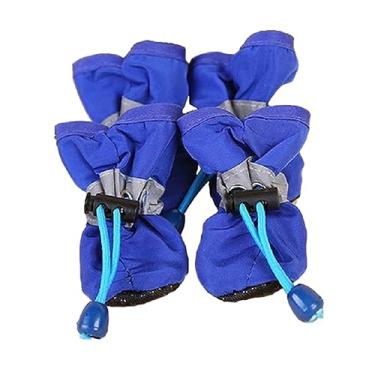 Imagem de Sapatos impermeáveis para cães | Pet Shoes Dog Rain Boots - pata cachorro macio, botas cachorro respiráveis com cordão ajustável para gatos e cães peque e médios em piso Hoghaki