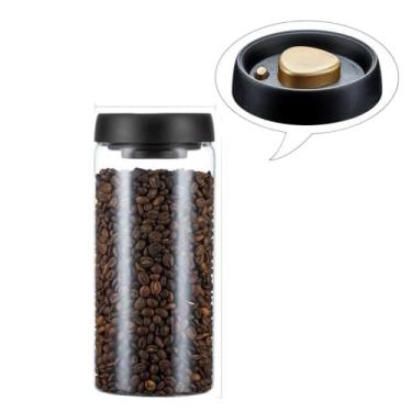 Imagem de Pote de armazenamento cafePote Hermético Tanque Selado de Vidro A Vácuo Para Café e Grãos900ml, 1.200ml e 1800 ml(1.800 - ml)