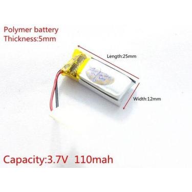 Imagem de Bateria 501225 3,7v 110 Mah 5mm X 12mm X 25mm C/2 Fios - BGB ENERGY BA