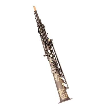 Imagem de Saxofone Bb Francês Antigo Artesanato Instrumento Musical Padrão de Escultura à Mão Sax Profissional