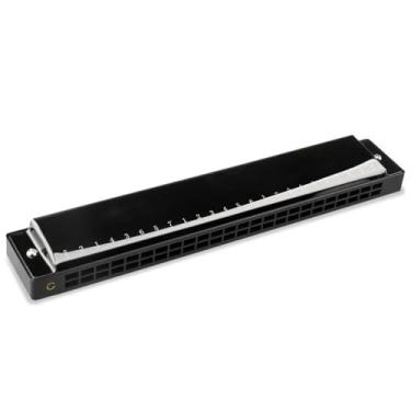 Imagem de Gaita profissional 24 furos polifônica C tipo desempenho prática (preto)