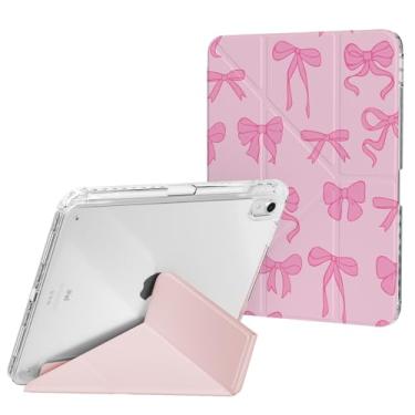 Imagem de Ouinice Capa compatível com iPad 11ª geração A16 de 11 polegadas 2025, iPad 10ª geração 10 polegadas 2022 com suporte para lápis, suporte de três ângulos de origami, capa traseira transparente fina