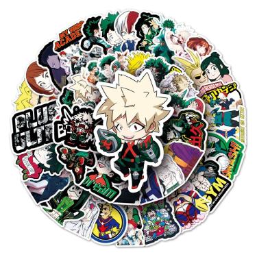 Imagem de Adesivos My Heros Academias Anime em vinil impermeável 54 unidades