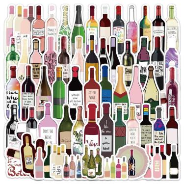 Imagem de Adesivos: 60 unidades/lote, vinhos tintos, champanhes, vinil impermeável