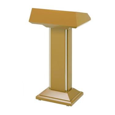 Imagem de SPXMQSS Suporte para sala de aula, púlpito de igreja em pé com compartimento de armazenamento de camada dupla para igreja, palestra, escola, seminário, ouro 62 x 42 x 115 cm