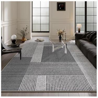 Imagem de SPXMQSS Tapetes grandes para sala de estar, resistente à sujeira e fácil de cuidar, tapete antiderrapante para sofá mesa de centro para sala de estar, quarto, sala de jantar, escritório, cinza A 140 x