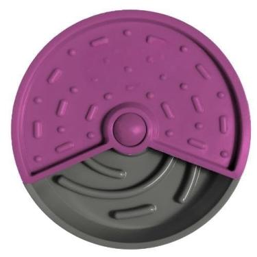 Imagem de Tigela Interativa De Treinamento De AlimentaçãO Lenta, Adequada Para CãEs E Gatos, Com Texturas Variadas(Cinza/Roxo)
