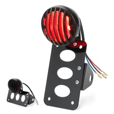 Imagem de LKV Luz de freio traseira LED para motocicleta com suporte, à prova d'água de 3/10.2 cm para montagem lateral do eixo, luz traseira compatível com Harley Sporster Chopper Bobber, Honda, Yamaha, Suzuki