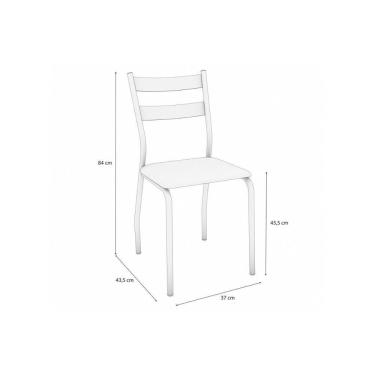 Imagem de Cadeira Sala De Jantar Bali 2c141br Aço Kit 2 Un Branco-ano Bege - Kappesberg