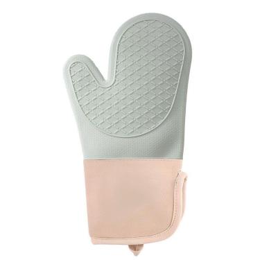 Imagem de Luva De Silicone Térmica Resistente Ao Calor Com Forro De Algodão - Verde