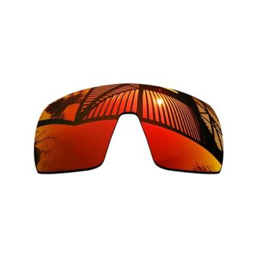 Imagem de MYCOURAG Lentes de reposição polarizadas com proteção UV para óculos de sol Oakley Sutro S OO9462 – Vermelho fogo espelhado revestido polarizado