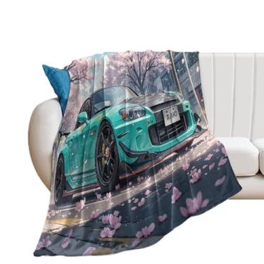 Imagem de HouLaiZhe Cobertor Super Macio Flanela Speed Sports Car S2000 Sakura Cobertores de Refrigeração Leve para Sofá-Cama Cadeira Sofá Carro Viagem ao Ar Livre Leve Quente 127 cm x 178 cm