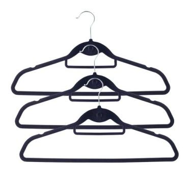 Imagem de Kit de 24 Cabides de Veludo Preto - Oikos, U, UNICA