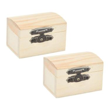 Imagem de Vaveren Conjunto de 2 caixas de madeira inacabadas, estilo do, organizador de lembranças, expositor, porta-joias, caixas para presentes de festa, Style B
