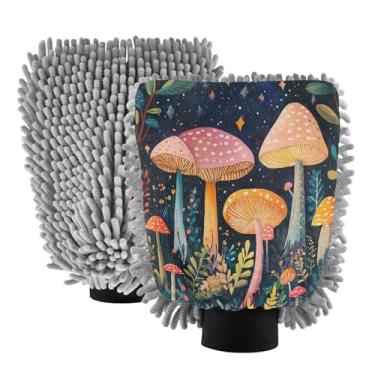 Imagem de STAYTOP Luvas coloridas para lavagem de carro, 2 peças, luvas de microfibra de chenille, sem arranhões, panos de esponja de lavagem ultra absorventes para carros, limpeza doméstica - M