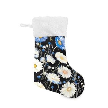 Imagem de xigua Meia de Natal com flor colorida personalizada grande para pendurar presente de Natal para decoração de festa de férias em família, decoração de lareira