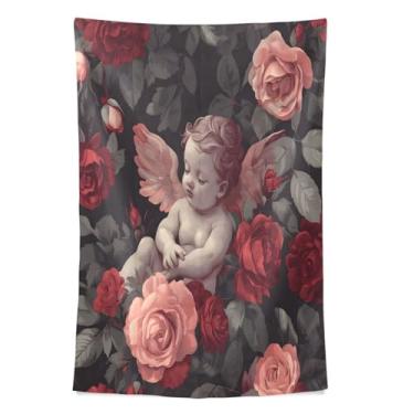 Imagem de STAYTOP Tapeçaria Love Cupid Wall Hnaging Tapeçarias para decoração de casa decoração de dormitório sala de estar quarto tapete de parede (80 × 60 pol)