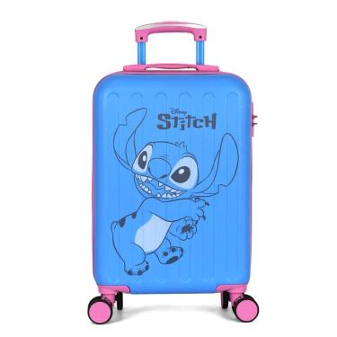 Imagem de Mala de Rodinha Infantil - Disney Stitch e Angel - Azul-Rosa - Luxcel