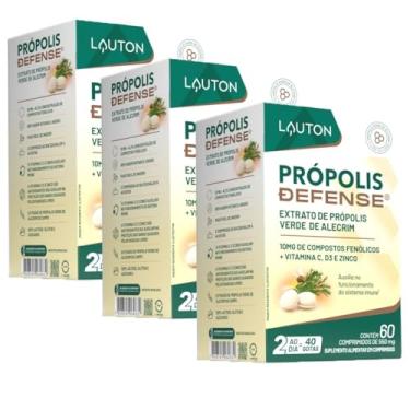 Imagem de KIT 3X Própolis Defense (Própolis Verde + Vitaminas) 60 comprimidos - Lauton