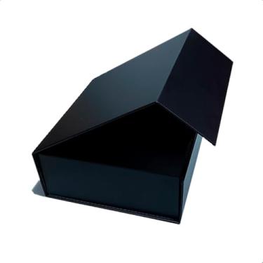Imagem de Caixa 18x18x7 Embalagem Presente Preta Rígida Quadrada Tampa Magnética P/Kits