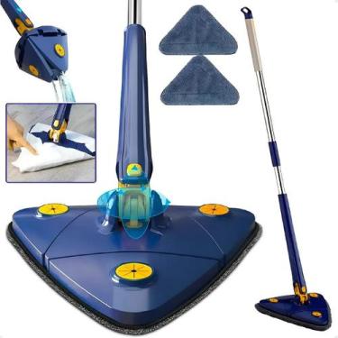Imagem de Mop Esfregão Triangular Giratório Ajustável 360 Azul - Ogle