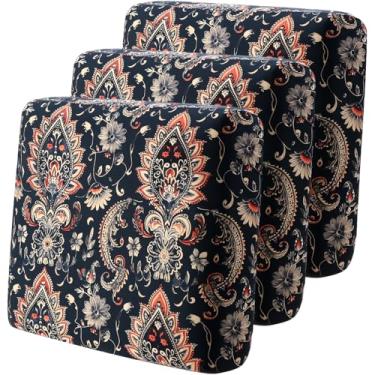 Imagem de YISUN Capas de sofá de poliuretano à prova d'água e respiráveis para assentos de sofá de 1/2/3 lugares, substituição elástica para cadeira/protetor de móveis (azul marinho, 3 peças)