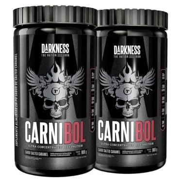Imagem de Kit 2 Carnibol Proteina Isolado Caramelo 900g - Darkness-Unissex