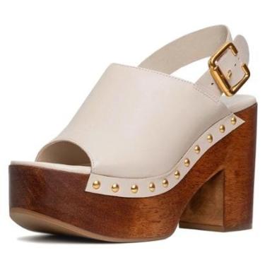 Imagem de Sandalia Plataforma Carrano Bold Wood Studs Couro 937002 ORIGINAL-Feminino