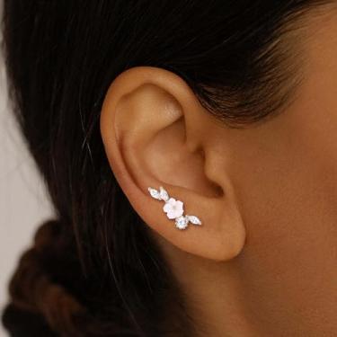 Imagem de Brincos de costas planas para mulheres, brincos com costas planas, banhado a ouro 14 K, brincos de zircônia cúbica com costas planas, standard, Aço inoxidável, Sem pedra preciosa