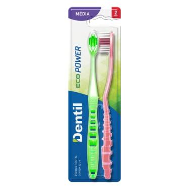 Imagem de Dentil - Escova Dental Eco Power Média 2un | Estrutura Leve e Sustentável | Limpeza Eficiente com Conforto e Consciência Ambiental